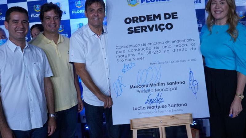 Assinada a ordem de serviço para construção de praça no distrito de Sítio dos Nunes